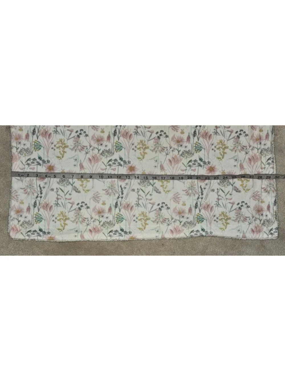 Pink Yellow Green White Floral Butterfly Bee Baby Blanket Fleece Sherpa 30x35